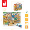 Janod Puzzle w walizce Plac budowy - obrazek 4
