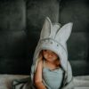 MyMemi Bambusowy ręcznik light grey rabbit - obrazek 2