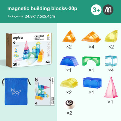 Mideer Klocki magnetyczne 3D (20 elementów) - obrazek 3