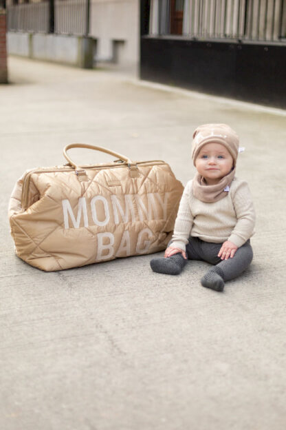 Childhome Torba Mommy Bag Pikowana Beżowa - obrazek 19