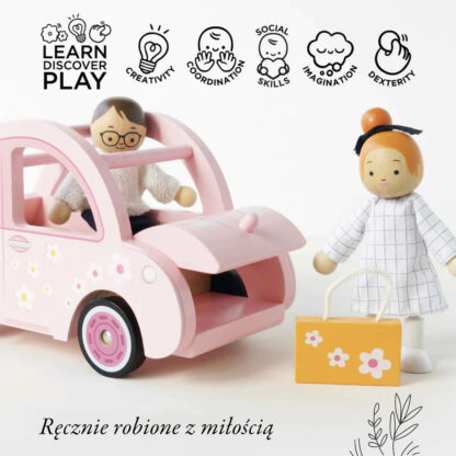 Le Toy Van Drewniany różowy samochód retro Sophie - obrazek 5