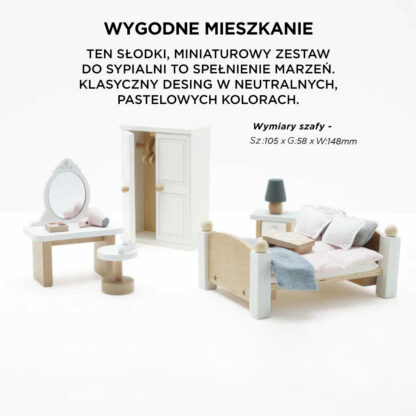 Le Toy Van Drewniane mebelki do domku dla lalek sypialnia Daisylane - obrazek 4