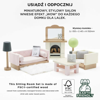 Le Toy Van Drewniane mebelki do domku dla lalek salon Daisylane - obrazek 6