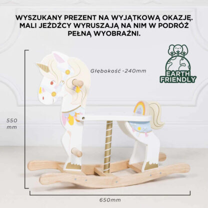 Le Toy Van Drewniany jednorożec konik na biegunach - obrazek 4