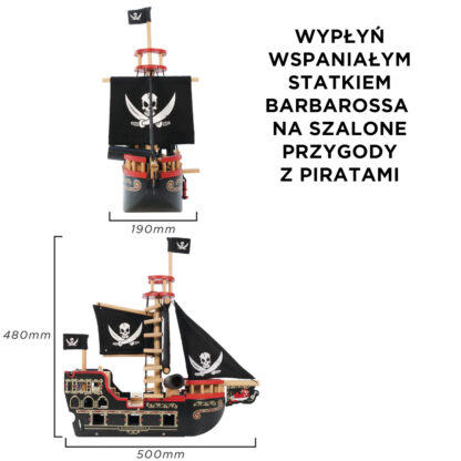 Le Toy Van Drewniany statek piracki Barbarossa - obrazek 7