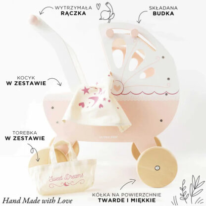 Le Toy Van Drewniany wózek dla lalek Sweetdreams - obrazek 3
