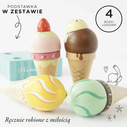 Le Toy Van Drewniane lody rożki zestaw - obrazek 3