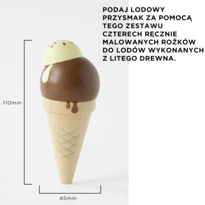 Le Toy Van Drewniane lody rożki zestaw - obrazek 5