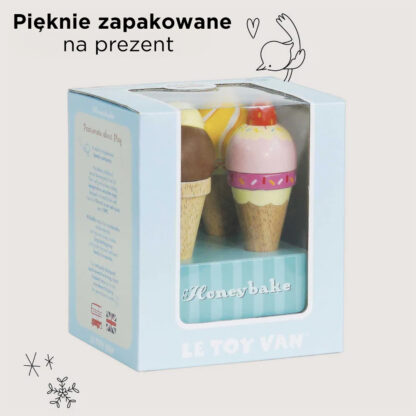 Le Toy Van Drewniane lody rożki zestaw - obrazek 6