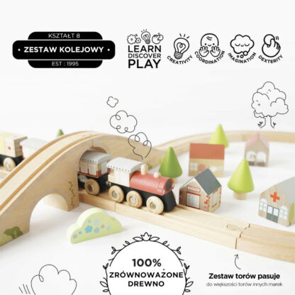 Le Toy Van Drewniana kolejka zestaw 40 elementów - obrazek 6