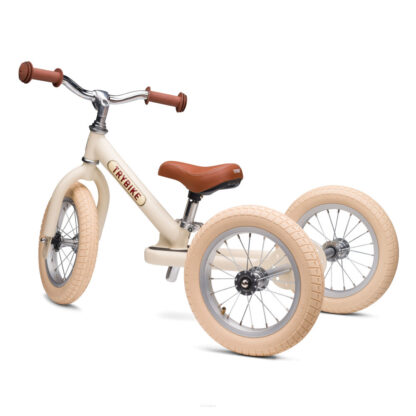 Pierwszy rowerek trójkołowy dziecięcy biegowy 2w1 kremowy Trybike