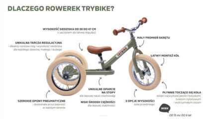 Pierwszy rowerek trójkołowy dziecięcy biegowy 2w1 niebieski Trybike - obrazek 7