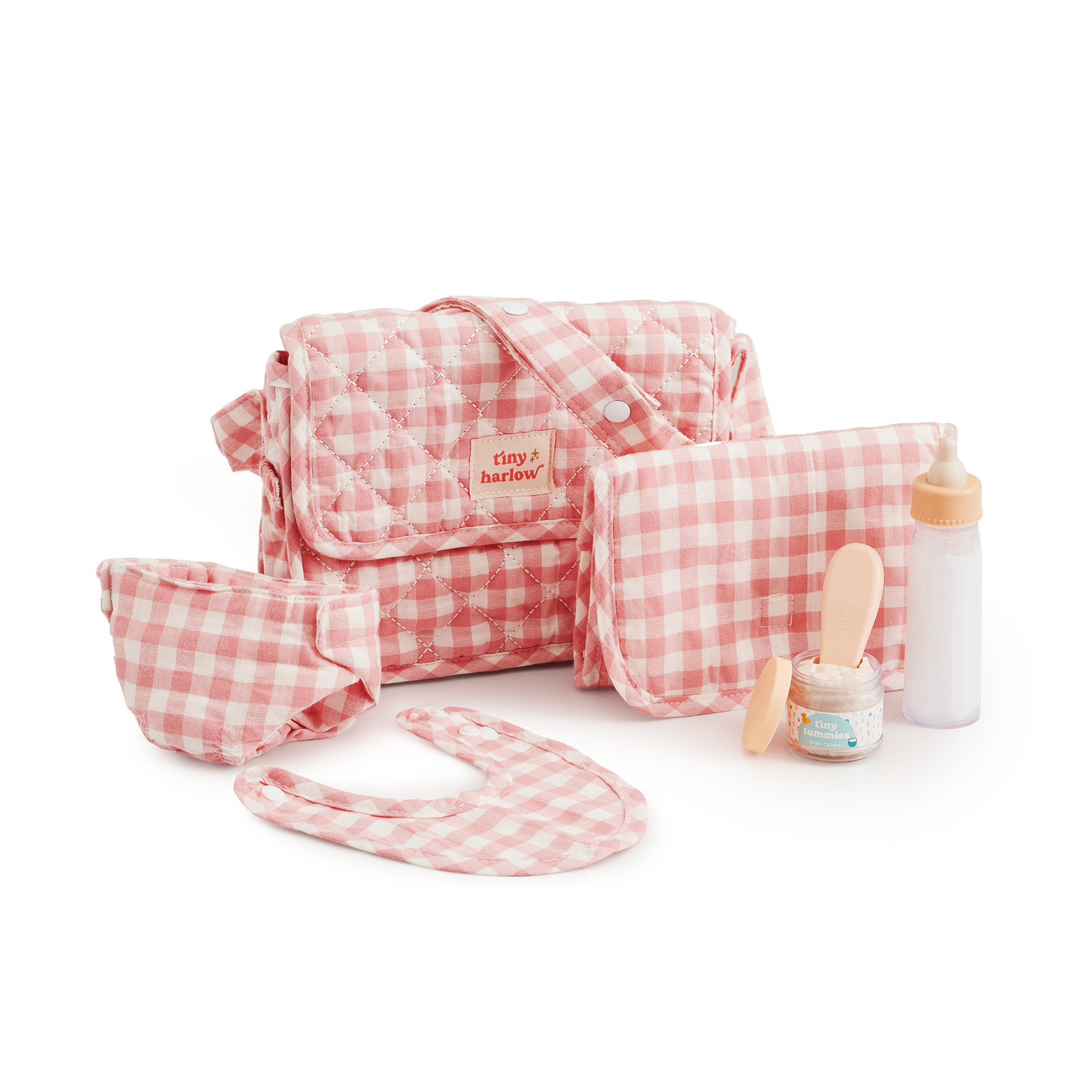 Tiny Harlow Torba z akcesoriami dla lalek Pink Gingham - obrazek 4