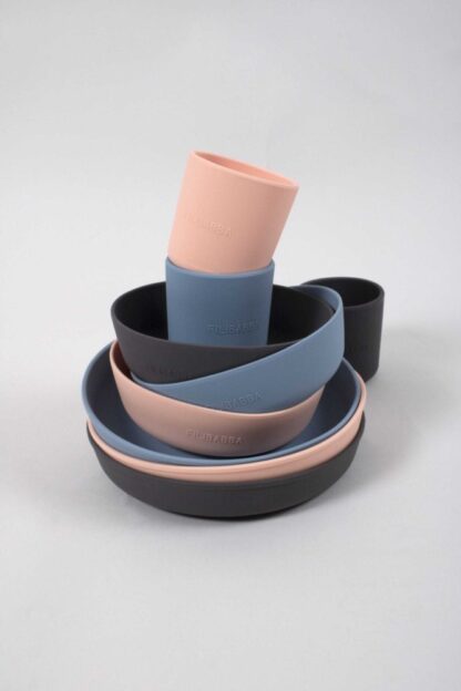 Filibabba Silikonowy zestaw obiadowy Powder blue - obrazek 3
