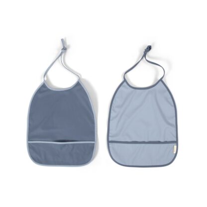 Filibabba Śliniak wiązany 2 szt. Muddly blue-Powder blue - obrazek 3