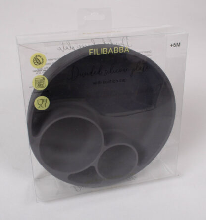Filibabba Silikonowy talerzyk z przegródkami Stone Grey - obrazek 5