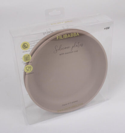 Filibabba Silikonowe talerzyki 2szt. Warm Grey - obrazek 4