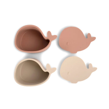 Filibabba Zestaw 2 mini pudełek na przekąski Wieloryb Blush - obrazek 3