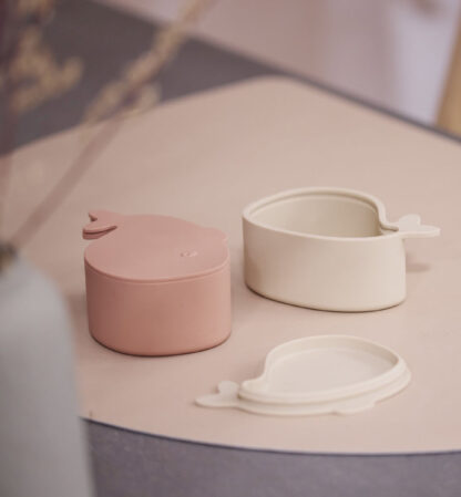 Filibabba Zestaw 2 mini pudełek na przekąski Wieloryb Blush - obrazek 6