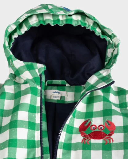 KID STORY Wiatroszczelna i wodooporna parka Green Grid - obrazek 3