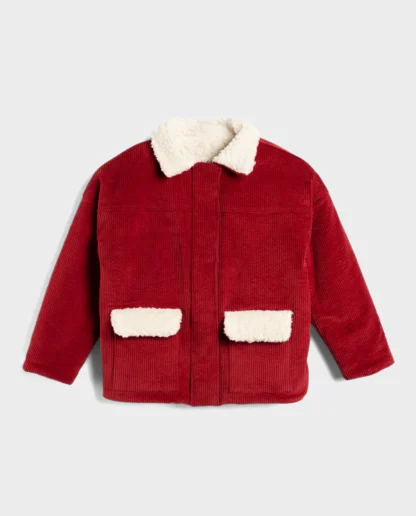 KID STORY Kurtka Teddy Warm Red Flowers - obrazek 2