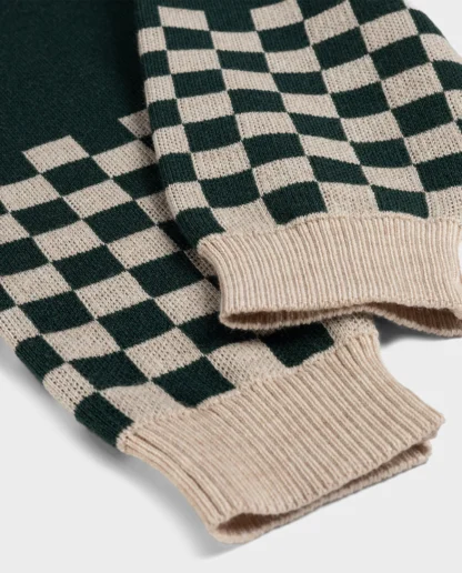 KID STORY Spodnie Merino Green Chessboard - obrazek 4
