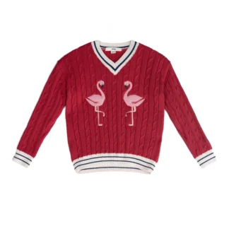 KID STORY Sweterek z bawełny organicznej Red Flaming