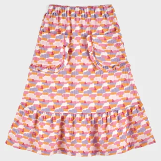 KID STORY Organiczna spódnica z muślinu Pink Strokes