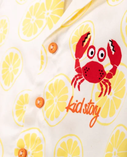 KID STORY Zestaw Koszula z krótkim rękawkiem i spodenki Lime Paradise - obrazek 6