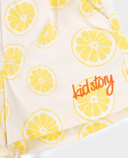 KID STORY Zestaw Koszula z krótkim rękawkiem i spodenki Lime Paradise - obrazek 5