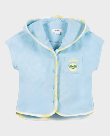 KID STORY Frotowy Zestaw z bawełny organicznej Koszula i spodenki Blue Sky - obrazek 5