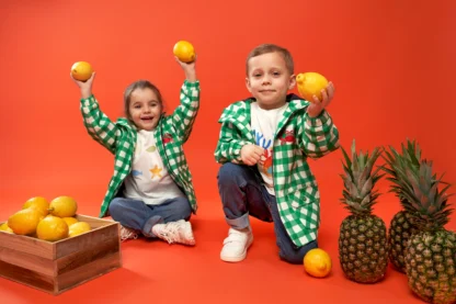 KID STORY Wiatroszczelna i wodooporna parka Green Grid - obrazek 10