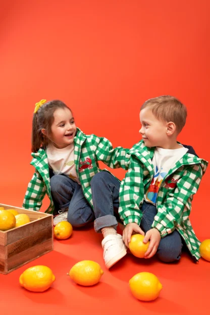 KID STORY Wiatroszczelna i wodooporna parka Green Grid - obrazek 11