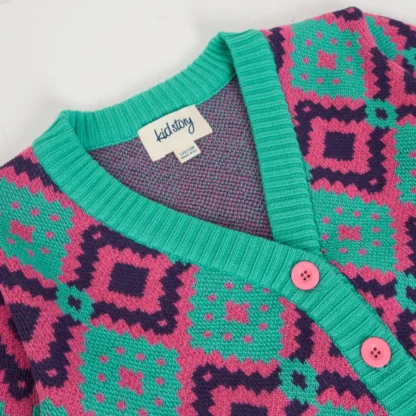 KID STORY Kardigan z wełny Merino i bawełny Multicolour - obrazek 3