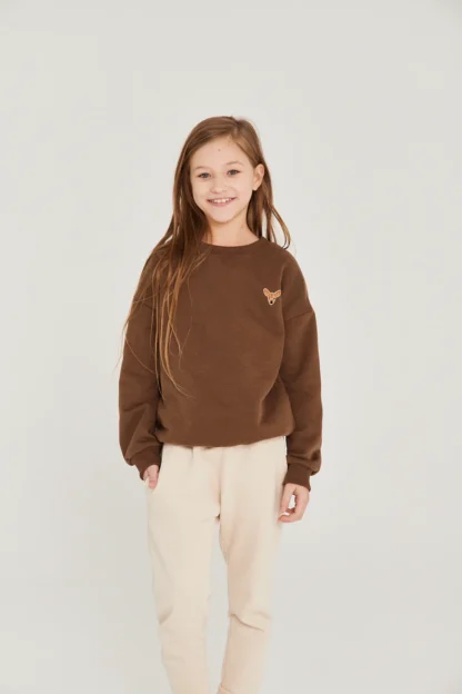 Roe & Joe Bluza minimalistyczna Brown - obrazek 2
