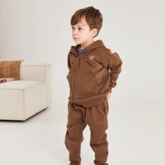 Roe & Joe Bluza zapinana na suwak z kapturem Brown