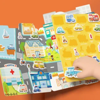 Mideer Zestaw wielorazowych żelowych naklejek – Ulica