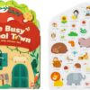 Mideer Zestaw wielorazowych żelowych naklejek – The Busy Animal Town - obrazek 5
