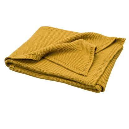 Fresk Tkany kocyk z bawełny organicznej 80 x 100 cm Uni Mustard - obrazek 3