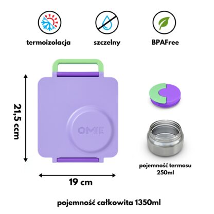 OMIE OMIEBOX Lunch box z termosem Lilac Purple - obrazek 3
