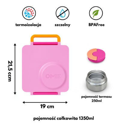 OMIE OMIEBOX Lunch box z termosem Pixie Pink - obrazek 3
