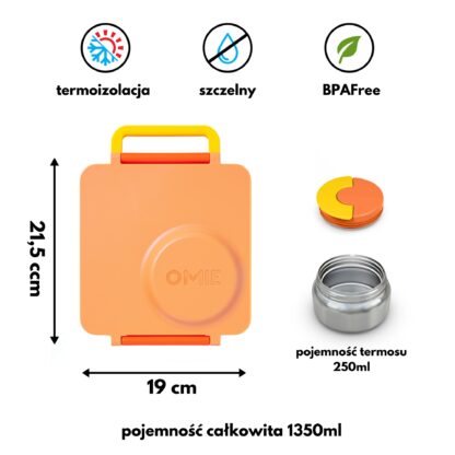 OMIE OMIEBOX lunch box z termosem Poppy Orange - obrazek 3