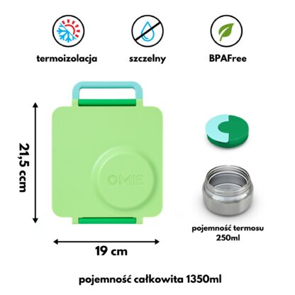 OMIE OMIEBOX Lunch box z termosem Apple Green - obrazek 3