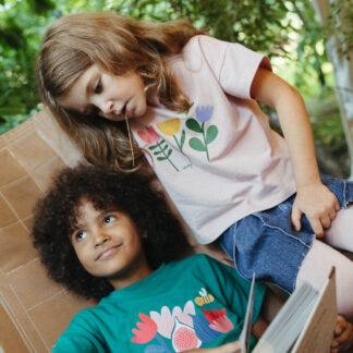 KID STORY T-Shirt z bawełny organicznej Pink Blash
