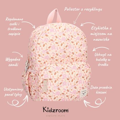 KIDZROOM Plecak dla dzieci L Memories Flowers Pink - obrazek 6