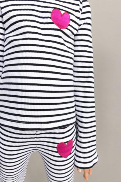 DEAR SOPHIE Serce Paski Longsleeve - obrazek 3
