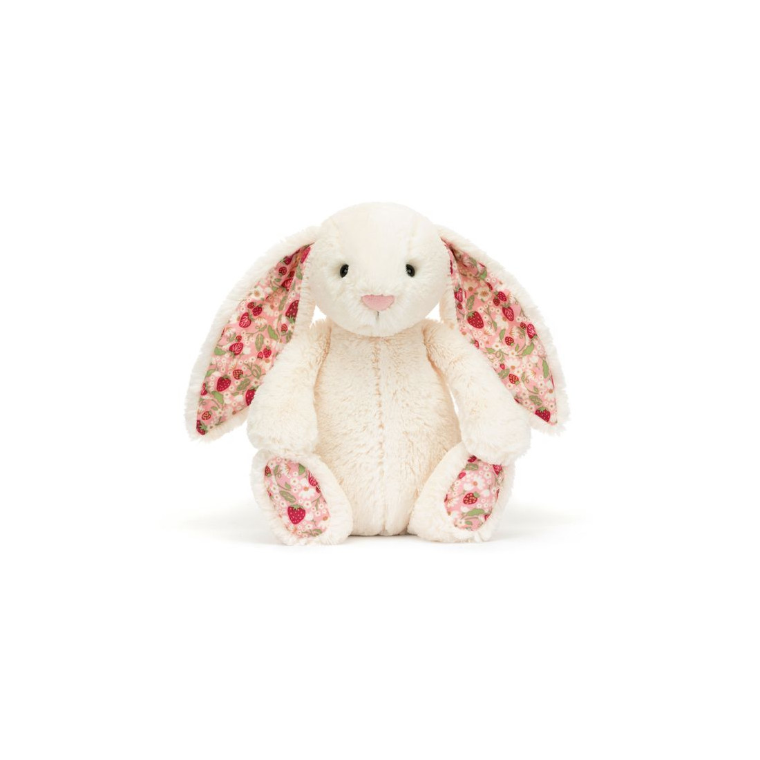 Jellycat Króliczek z Kwiecistymi Uszami Kremowy „Berry” 31 cm - obrazek 2