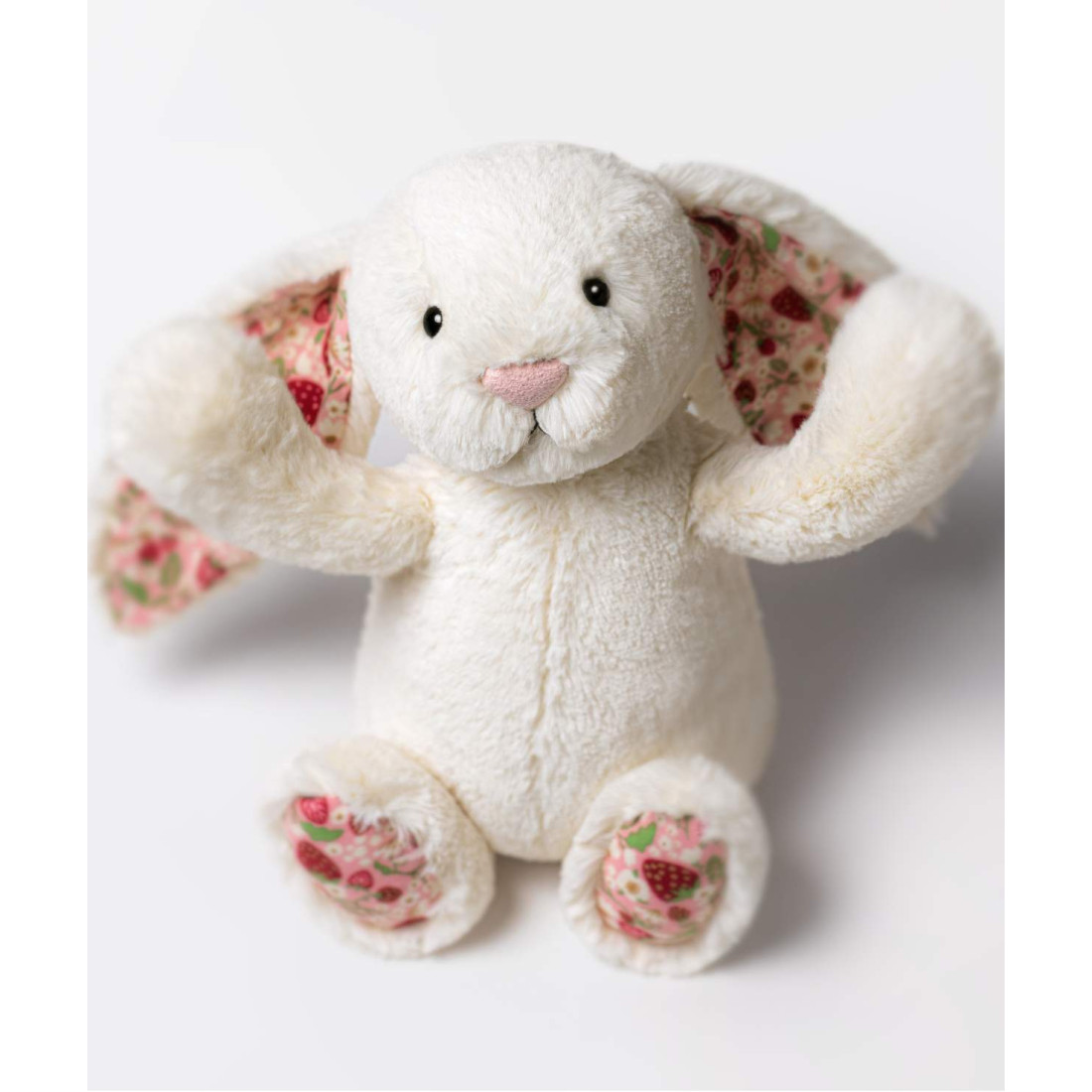 Jellycat Króliczek z Kwiecistymi Uszami Kremowy „Berry” 31 cm - obrazek 6