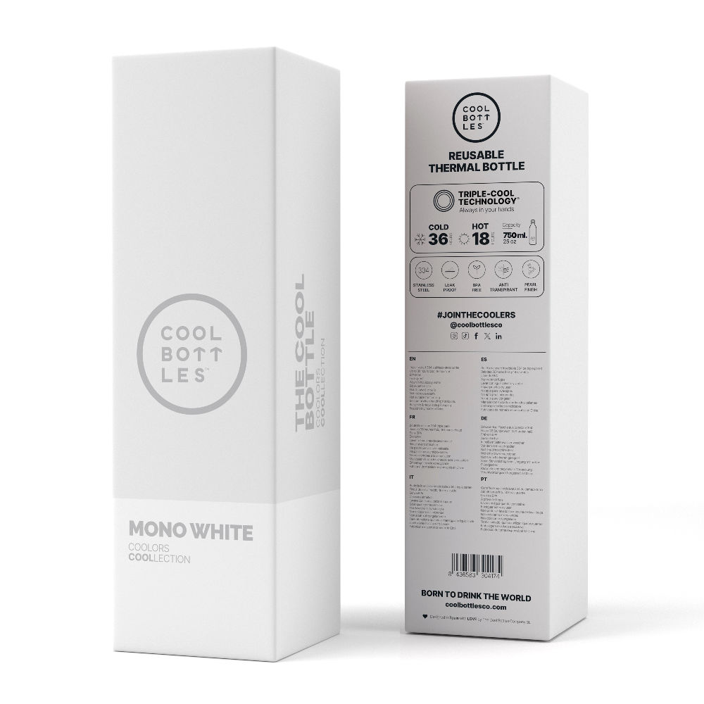 Cool Bottles Butelka termiczna 750 ml Mono White - obrazek 5