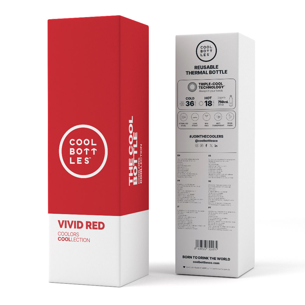 Cool Bottles Butelka termiczna 750 ml Vivid Red - obrazek 5